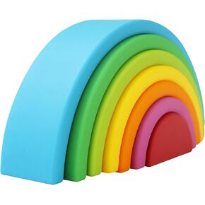 Silicone Blocks Soft Building Blocks, Montessori Educational Toy Soft Baby Blocks for Teething Gifts, Large Sensory Stacking Toys for Preschool Learning Creative Play, 20PCS