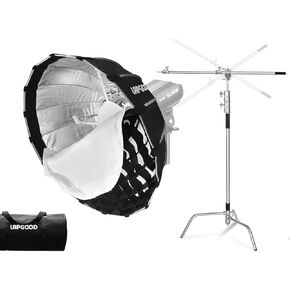 Professional Photography Kit: Heavy-Duty C Stand with Boom Arm and 60cm Collapsible Softbox - Perfect for Studio and Outdoor Lighting