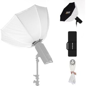 TARION One-Step Setup Reverse Softbox - 25.6in/65cm Quick Folding Bowens Mount Lighting Kit for Flash LED Video Studio Light Live Streaming Photography Softbeam FB65