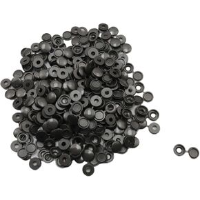 Bisbai 200pcs مفصلية غطاء غطاء المسمار أغطية مصراع بلاستيكي أغطية المسمار المسمار المسمار أغطية غسالة غسالة قمامة مقبض أغطية غسالة الوجه لغطاء رؤوس المسمار ، حماية المسمار ، أسود بندقية