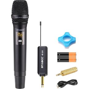 Professional 4 Channel Wireless Microphones System, UHF 4 x 50 Channel Metal Handheld Dynamic Cordless Microphone Set, Auto Scan 300Ft Range, Wireless Mics for Singing,Karaoke,Church and Dj