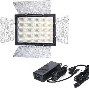 YONGNUO YN600L Pro LED Video Light with 12V5A AC Power Supply, 5600K Color Temperature and Adjustable Brightness, for Canon Nikon Pentax Olympus Samsung Panasonic JVC etc.
