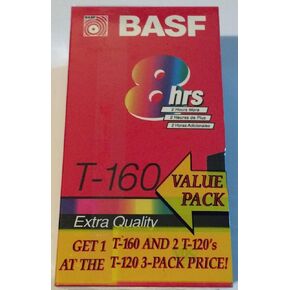 BASF VHS 3 Pack Value Pack T-120 & T-160