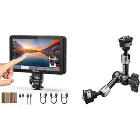 NEEWER F700 7" Camera Field Monitor, 2000nit HD 1920x1080 IPS Touch Screen with 3D LUT, 7" Articulating Magic Arm with 360° Ball Heads & Locating Pins for ARRI Included