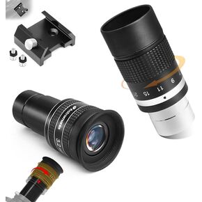 Astromania Dovetail Mounting Base with 2 Holes for M4 Screws - Bundle with - 1.25" 3.2mm 58-Degree Eyepiece&7-21mm