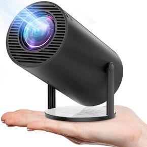 CLOKOWE Mini Projector, 4K 1080P Support projector with wifi and bluetooth, 270°Adjustable Stand Outdoor Home Theater galaxy Projector with Android TV OS & 8000+APPS for Phone/TV Stick/Laptop/HDMI
