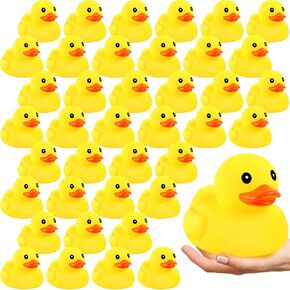 Deekin 10 Pcs 5 Inches Large Yellow Rubber Ducks Bulk Large Duck Bath Toy Squeak Rubber Duckie Bathtub Floating Bath Duck for Birthday Party Decoration Gift Swimming Pool