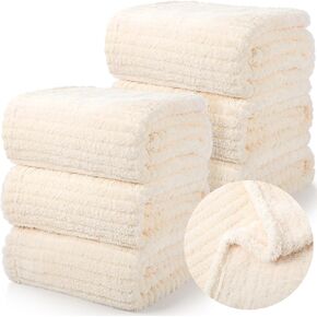 12 Pcs Sherpa Fleece Throw Blanket Bulk 50 x 60'' Striped Jacquard Fleece Blanket Soft Warm Throw Blankets Lightweight Cozy Fuzzy Blanket for Wedding Couch Bed Sofa All Season (Navy)
