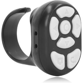 Bluetooth Remote Control Ring, Page Turner with Charging Case, Scrolling Ring for Camera Video Recording (Black)
