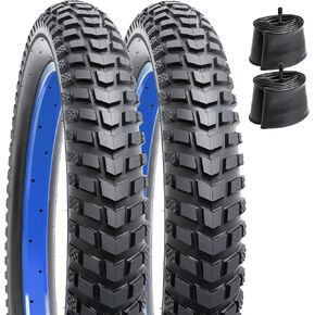 2 Pcs 20" Fat E-Bike Tires 20 x 3.0 (76-406) Plus Heavy Duty Bike Tubes 20x3.0/3.5 AV33mm Schrader Valve Compatible with 20x3.0 Bike Tires and Tubes 2024 Latest (Y-1136)