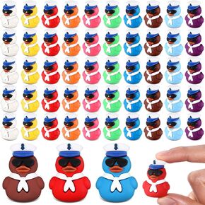 50 Pcs Mini Mallard Rubber Ducks Figurines Bulk Small Assorted Mallard Rubber Ducks for Birthday Gifts Holiday Decor Cruise Party Hunting
