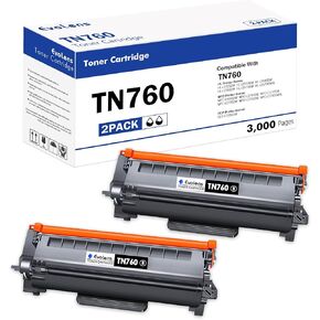 خرطوشة حبر TN760 عالية الإنتاجية متوافقة مع TN-760 TN 760 TN-730 TN 730 استبدال مسحوق الحبر لطابعة Brother HL-L2325DW MFC-L2690DW DCP-L2550DW (أسود، عبوتان)