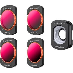 K&F Concept Magnetic ND Polarized Filters Set+Wide Angle Lens for DJI Osmo Pocket 3 Creator Combo Accessories -ND8/PL,ND16/PL,ND32/PL,ND64/PL,Wide Angle Lens
