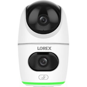 Lorex 2K Dual-Lens Pan/Tilt Wi-Fi Cloud-Enabled Security Camera with 4MP, Auto-Tracking, 360° View