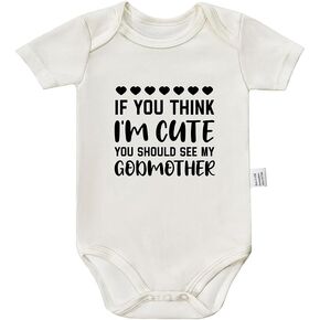 If You Think I'm Cute You Should See My Godmother Bodysuit, Mommy and Newborn Clothes Cotton Romper 0-24 Month
