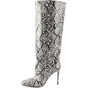 LingxiaUne Knee High Boots for Women Stylish Tall Boots With Square Toe Stiletto High Heel Pull On Women's Wide Calf Boots Classic Heeled Shoes For Ladies Party Prom Dressy Fall Winter Fashion