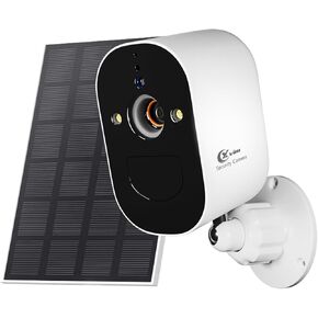 1080P Solar Camera Outdoor Wireless, Battery Powered Camera Wireless Outdoor, 2.4GHz WiFi, AI Detection, SD/Cloud, Color Night Vision