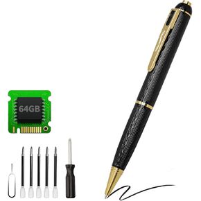 64G Small Security Camera, 1080P Portable Security Body Camera Pen for Indoor Outdoor