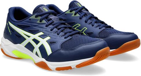 حذاء كرة الطائرة GEL-ROCKET 11 للرجال من ASICS، 8، PEACOAT/SHOCKING ORANGE in Saudi Arabia