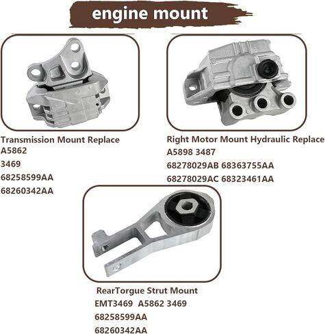 Engine Mount & Transmission Mount Set Compatible with 2012-2015 Honda Civic 1.8L Automatic 3PCS Replaces # 50850-TR6-A81 50890-TR0-A81 50820-TS6-H81 - High-Performance Construction in Kuwait