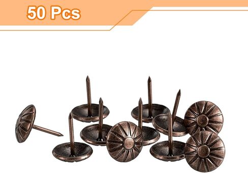 uxcell تنجيد الأثاث دبابيس الأظافر ، 100pcs 16x20mm Thumb Tack Dins Kit Kit Carbon Steel for Home Sofa Diy Devinative Devative Heads Nails ، Red Bronze in Saudi Arabia