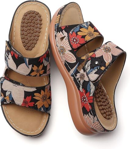 Tilocow Sandals Women Women Wedge Shoes - Mostopedic Moving Arch Support Platform Flatform for Women Wedge Summer Summer Dary Cash in Kuwait
