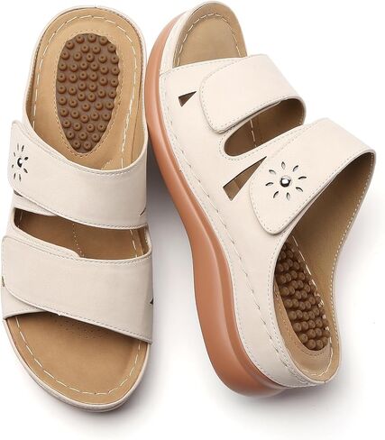 Tilocow Sandals Women Wedge Shoes - Orthopedic Comfortable Arch Support Platform Sandals for Women Wedge Summer Dressy Casual Bunion Breathable Shoes in Kuwait