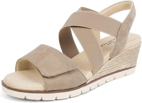 VJH confort Women's Wedge Sandals Stretchy Strap Slip-on Comfortable Causal Summer Shoe in Kuwait