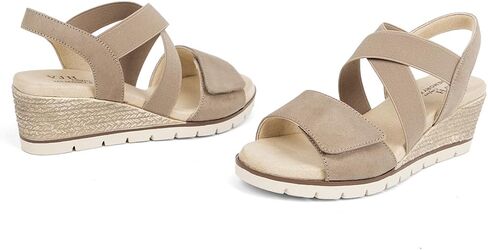 VJH confort Women's Wedge Sandals Stretchy Strap Slip-on Comfortable Causal Summer Shoe in Kuwait