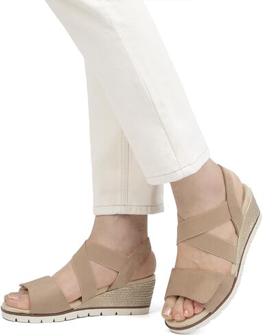 VJH confort Women's Wedge Sandals Stretchy Strap Slip-on Comfortable Causal Summer Shoe in Kuwait