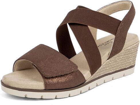VJH confort Women's Wedge Sandals Stretchy Strap Slip-on Comfortable Causal Summer Shoe in Kuwait