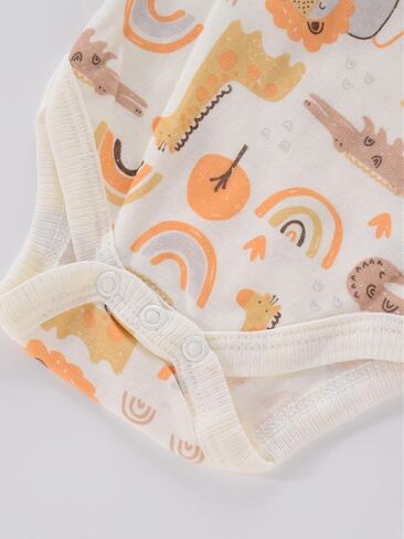 4pcs Newborn Baby Romper Short Sleeve Embroidery Cartoon Print Bodysuit Summer Clothes in Kuwait