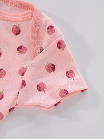 4pcs Newborn Baby Romper Short Sleeve Embroidery Cartoon Print Bodysuit Summer Clothes in Kuwait