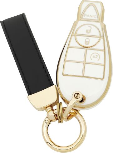 TPU Protector Key Fob Cover fit for Dodge Ram Challenger Durango Chrysler 300 JeepKey Fob (Black) in Saudi Arabia