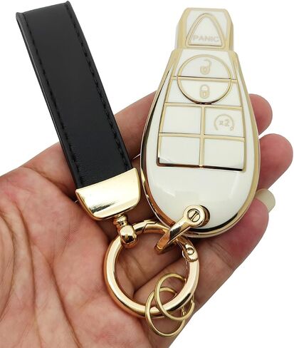 TPU Protector Key Fob Cover fit for Dodge Ram Challenger Durango Chrysler 300 JeepKey Fob (Black) in Saudi Arabia