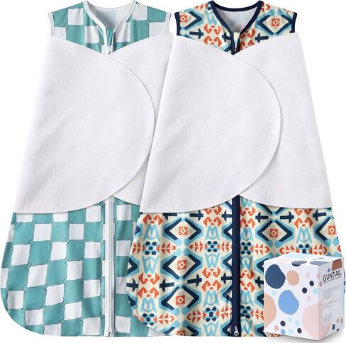 Newborn Sleep Sack Baby Swaddle,3-Way Adjustable Wearable Blanket,100% Rayon Cotton Swaddling sleeping bag. (Dinosaur&Hexagon, 3-6 Months) in Kuwait