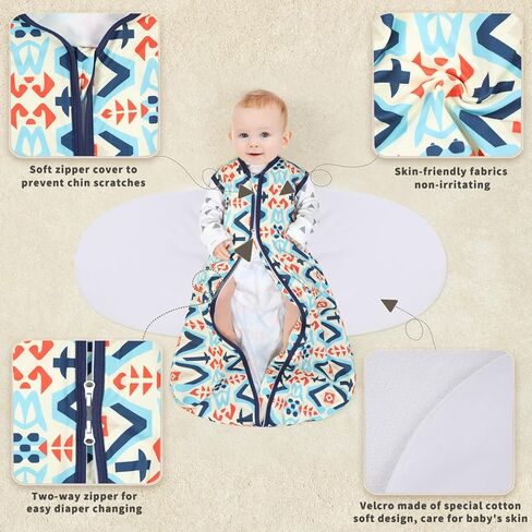 Newborn Sleep Sack Baby Swaddle,3-Way Adjustable Wearable Blanket,100% Rayon Cotton Swaddling sleeping bag. (Dinosaur&Hexagon, 3-6 Months) in Kuwait