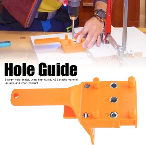 Handheld Dowel Jig Kit, Wood Doweling Hole Drill Guide Kit with 6mm 8mm 10mm Bits Locator Tool Set Adjustable Limit Ring for Woodworking Furniture Repair DIY Projects(orange) in Kuwait