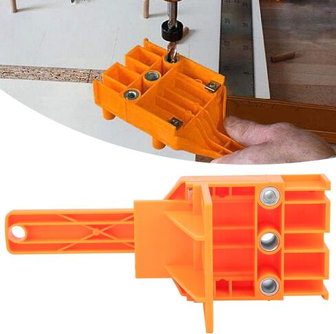 Handheld Dowel Jig Kit, Wood Doweling Hole Drill Guide Kit with 6mm 8mm 10mm Bits Locator Tool Set Adjustable Limit Ring for Woodworking Furniture Repair DIY Projects(orange) in Kuwait