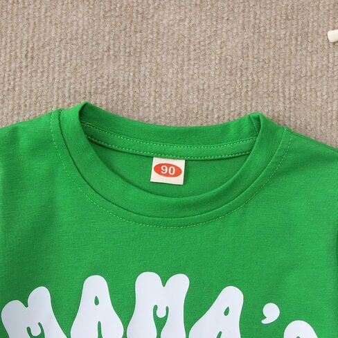 Ritatte Toddler Baby Boys Girls St Patricks Day Shirt Mamas Lucky Charm T-Shirt Shamrock Irish Graphic Short Sleeve Tee Top in Saudi Arabia