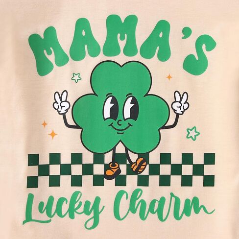 Ritatte Toddler Baby Boys Girls St Patricks Day Shirt Mamas Lucky Charm T-Shirt Shamrock Irish Graphic Short Sleeve Tee Top in Saudi Arabia