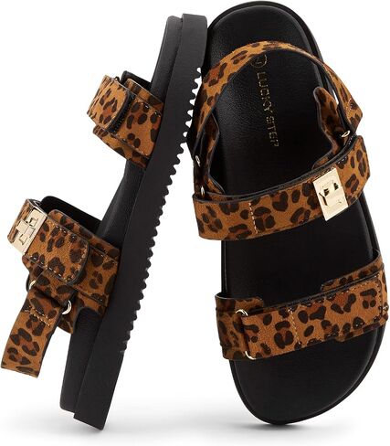 LUCKY STEP Women's Flat Sandals Casual Open Toe Beach Sandals Adjustable Double Strap Summer Sandals in Saudi Arabia