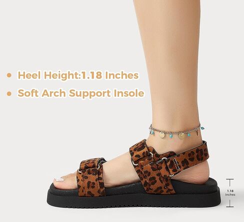 LUCKY STEP Women's Flat Sandals Casual Open Toe Beach Sandals Adjustable Double Strap Summer Sandals in Saudi Arabia
