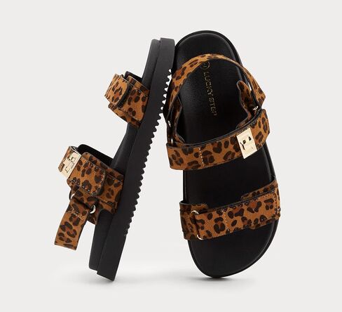 LUCKY STEP Women's Flat Sandals Casual Open Toe Beach Sandals Adjustable Double Strap Summer Sandals in Saudi Arabia