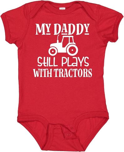 inktastic Farmer My Daddy Still Plays with Tractors Baby Bodysuit in Saudi Arabia