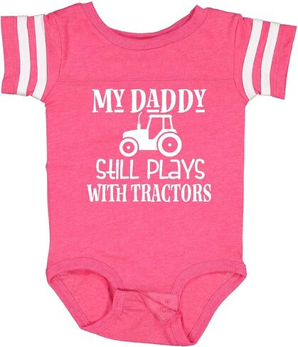 inktastic Farmer My Daddy Still Plays with Tractors Baby Bodysuit in Saudi Arabia