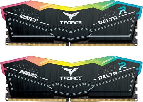 TEAMGROUP T-Force Delta RGB DDR5 Ram 32GB (2x16GB) 6000MHz PC5-48000 CL38 Intel XMP 3.0 & AMD Expo Compatible Desktop Memory Module Ram Black FF3D532G6000HC38GDC01 in Saudi Arabia