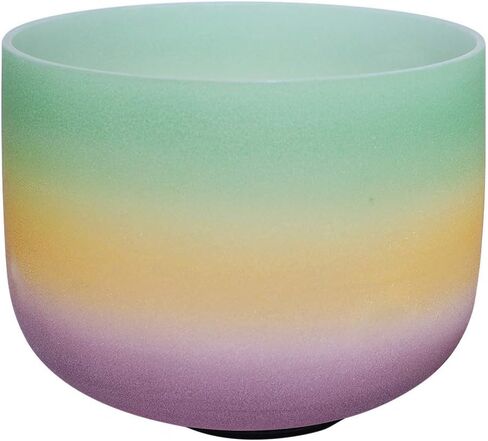 440Hz Perfect Pitch G Note Throat Chakra Rainbow Colored Frosted Quartz Crystal Singing Bowl 8 inch in Saudi Arabia