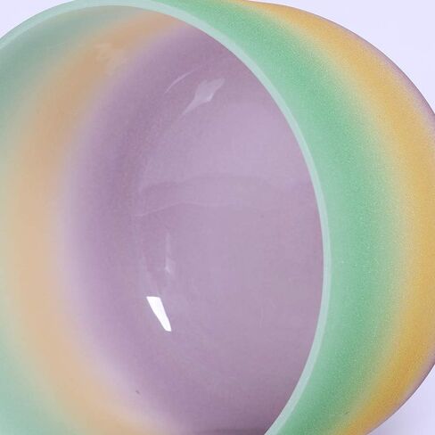 440Hz Perfect Pitch G Note Throat Chakra Rainbow Colored Frosted Quartz Crystal Singing Bowl 8 inch in Saudi Arabia