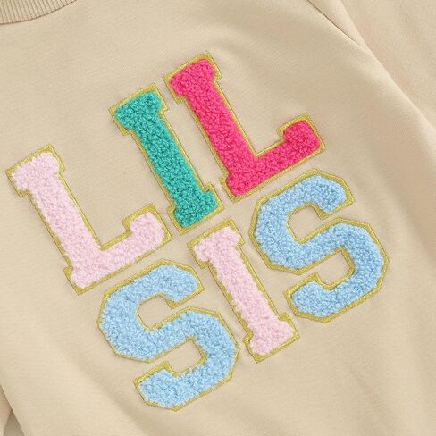 Newborn Baby Girl Matching Clothes Lil Sis Onesie Crewneck Sweatshirt Romper Jumpsuit Little Sister Outfits in Saudi Arabia